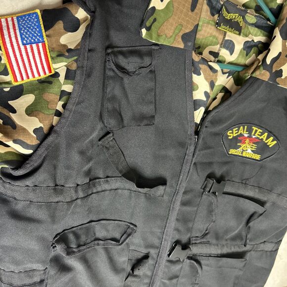 Under Wraps SEAL TEAM Adult Costume Military Army Soldier Jumpsuit Vest Camo OS - Picture 5 of 9